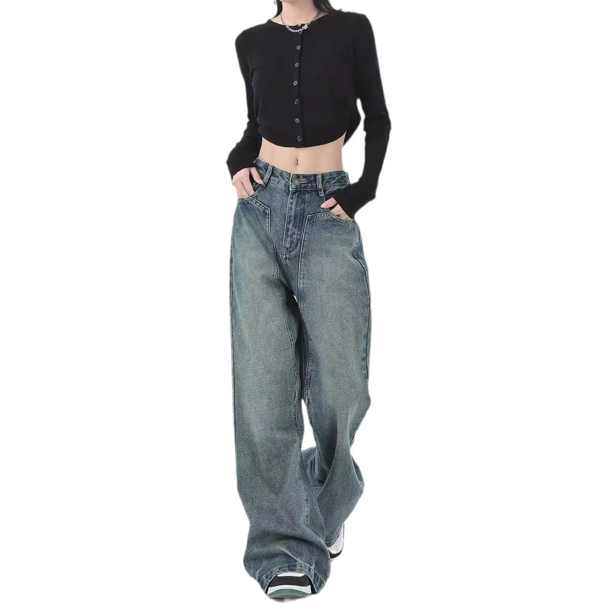 Retro Design Wide Leg Flared Pants