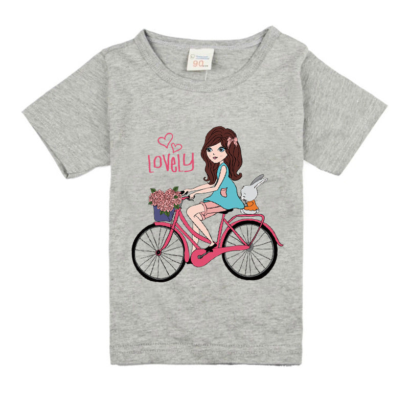 Bicycle Girl's Cotton Children's T-shirt