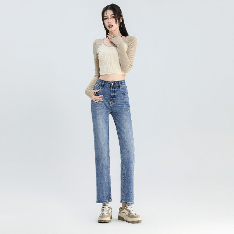 All-match Cropped Straight Jeans For Women