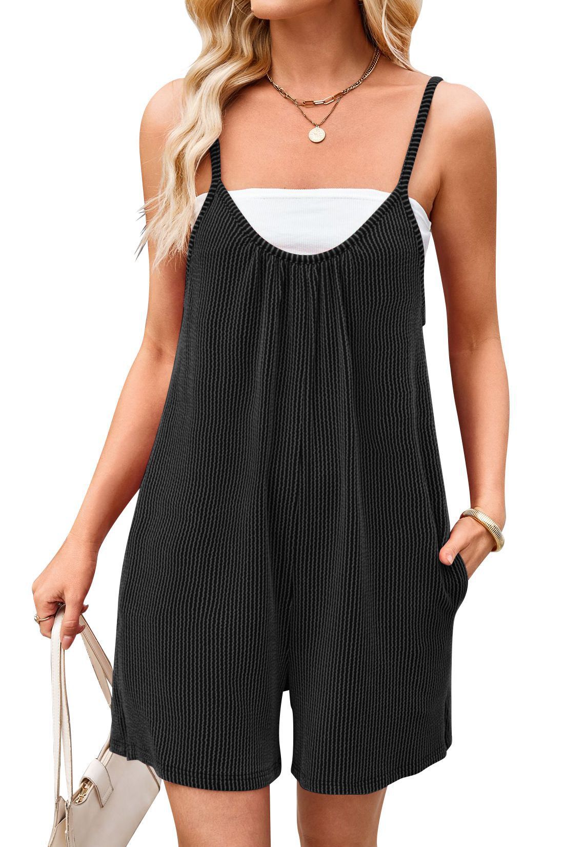 Versatile Pocket Straight Jumpsuit For Women