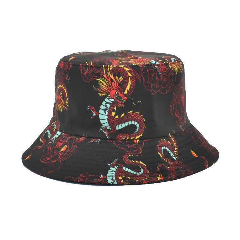 Printed Bucket Hat Women's Outdoor Sunshade Double-sided Hat