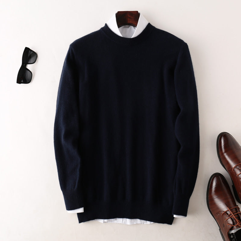 Pure Wool Sweater Round Neck All-matching Casual Knitted Bottoming Shirt