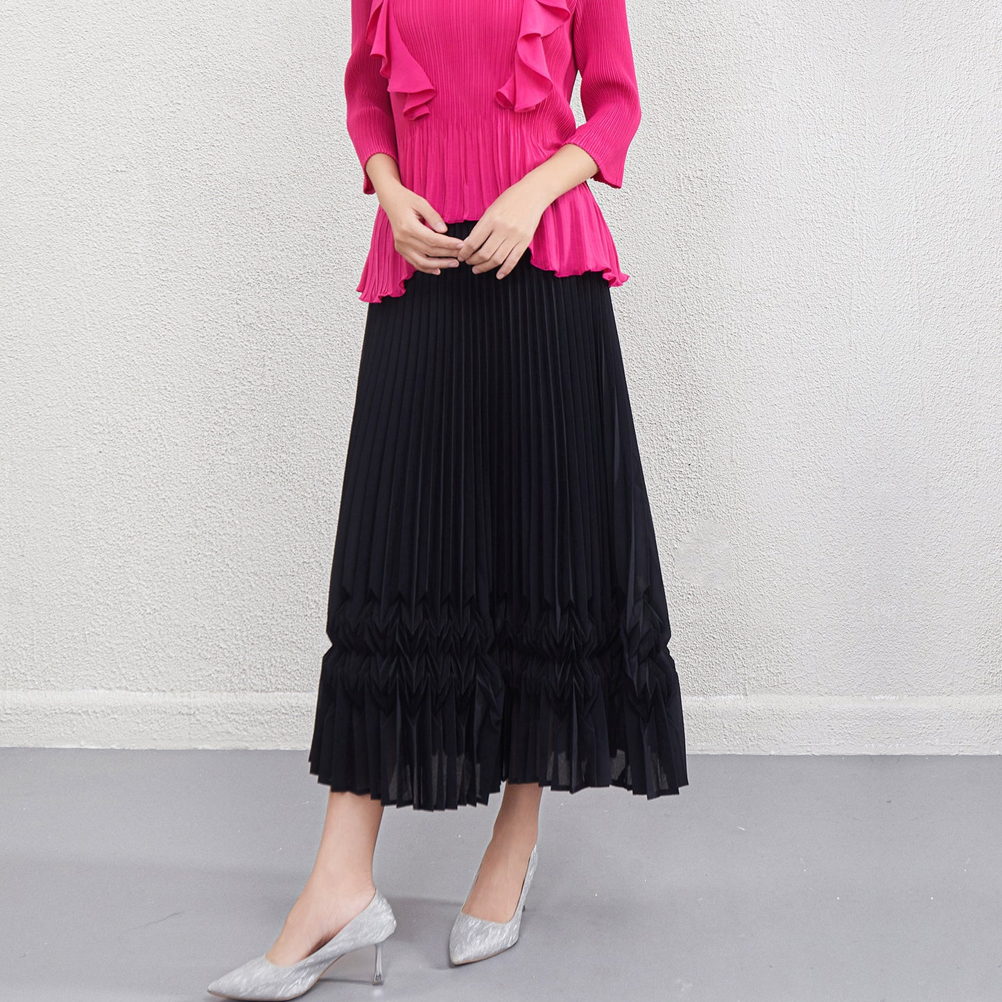 Design Sense Niche Three-dimensional Pleated Skirt