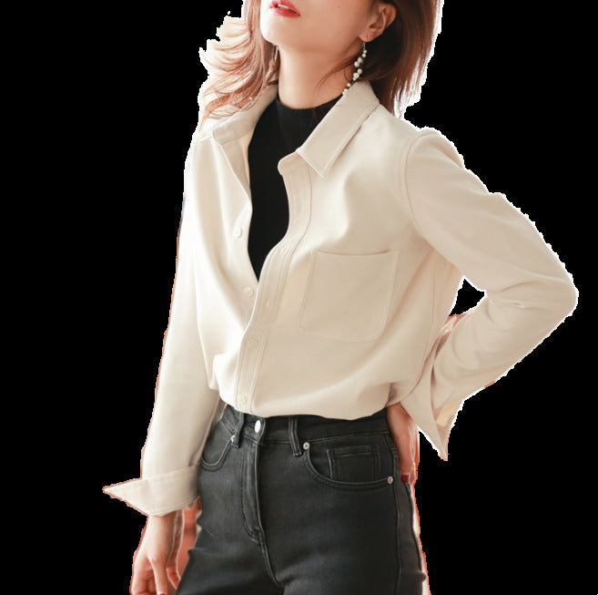 Stathickened Outer Long-Sleeved Shirt Women's Autumn And Winter Cking Shirts