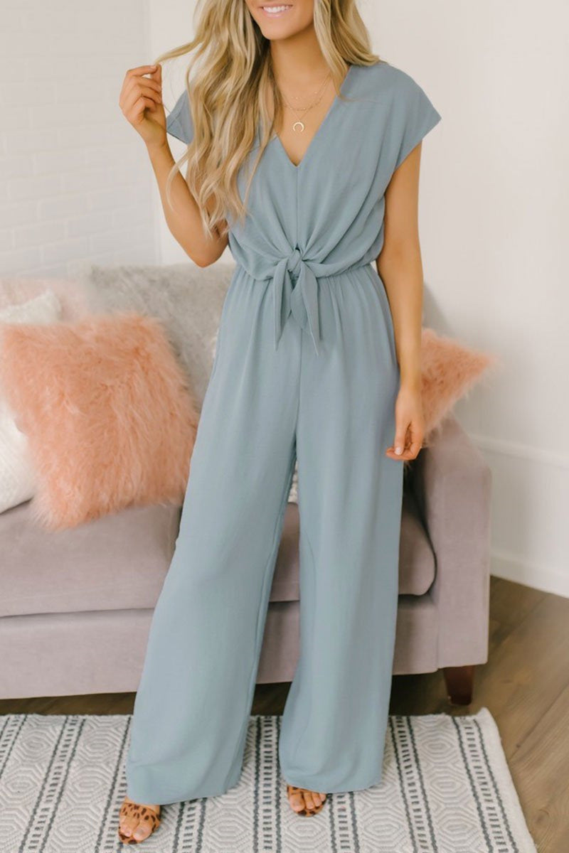 High Waist Halter Lace-up Women's Jumpsuit