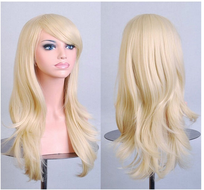 Cos Long Roll Anime Cosplay Color European And American Wig Foreign Trade Multicolor