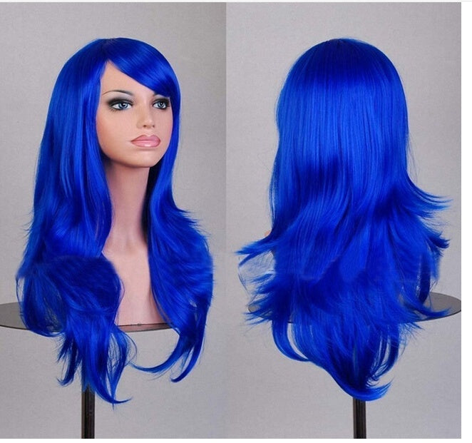 Cos Long Roll Anime Cosplay Color European And American Wig Foreign Trade Multicolor