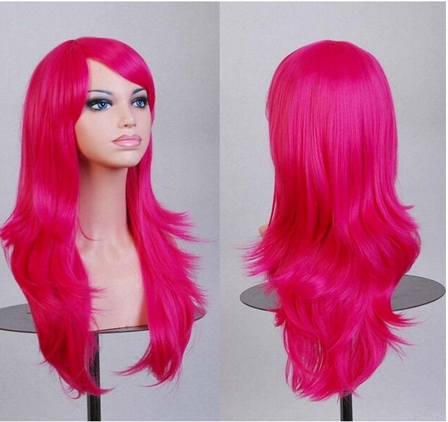 Cos Long Roll Anime Cosplay Color European And American Wig Foreign Trade Multicolor