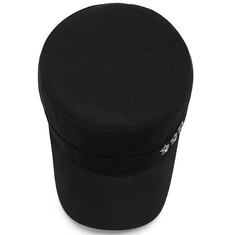 Cotton Flat Top Military Cap Five-Star Peaked Cap