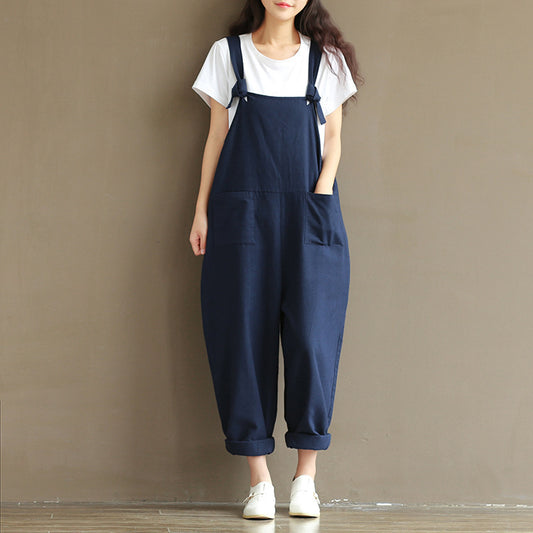 Womens Ladies Loose Dungarees Strappy Oversized Romper Baggy Overalls Jumpsuit