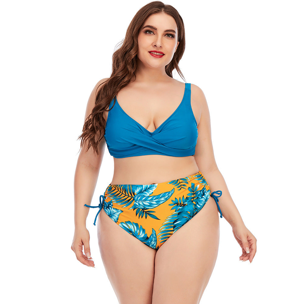 Custom European And American Women Sexy Split Plus Size Two Piece Swimwear