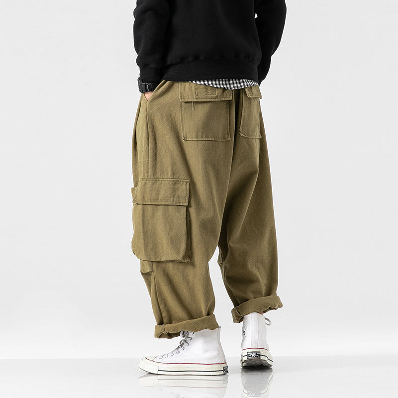 Straight wide leg cargo pants