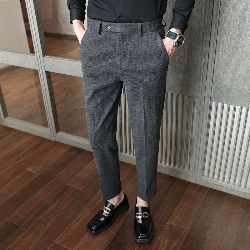 Woolen Pants Men's Casual Suit Pants Brushed Casual Fashion