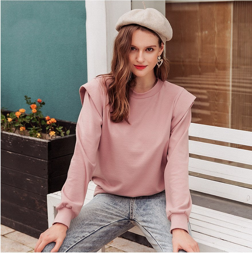 Patchwork casual loose round neck pullover sweater