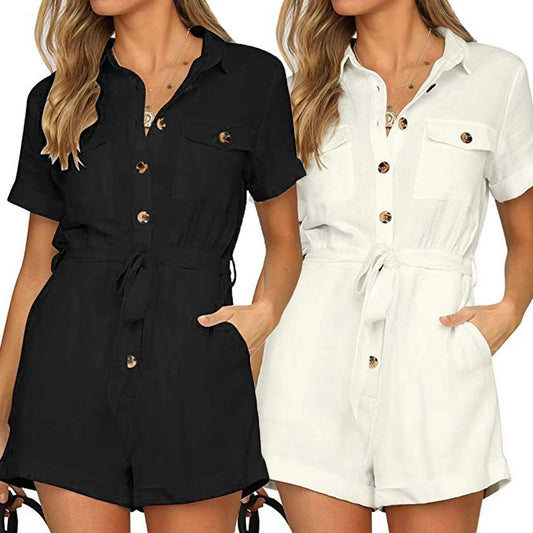 Casual Women's Jumpsuit European And American Fashion Pocket