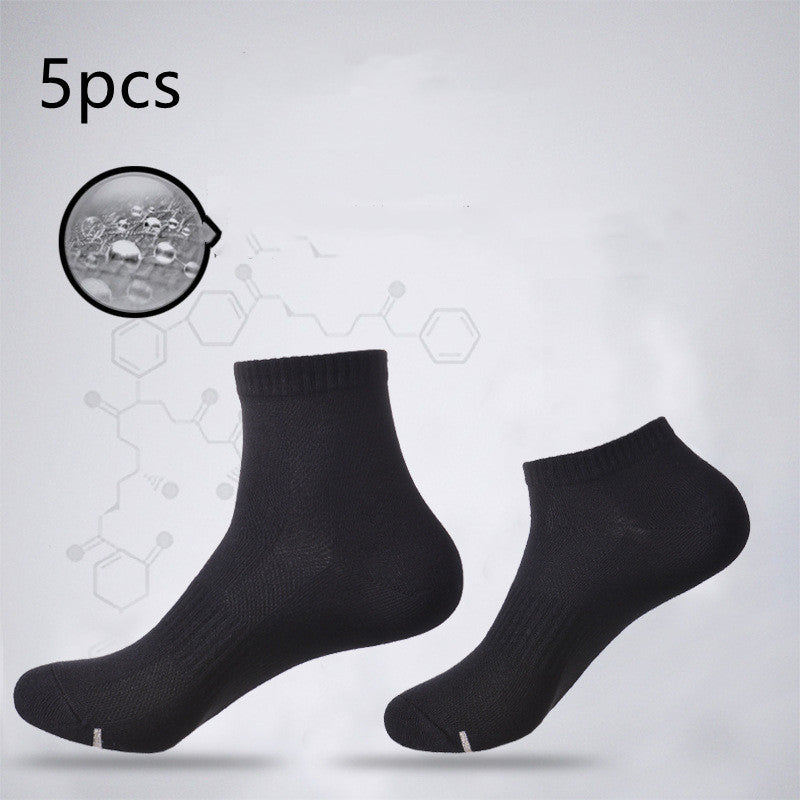 Sweat-absorbent Thick Black Antibacterial Men's Combed Cotton Socks