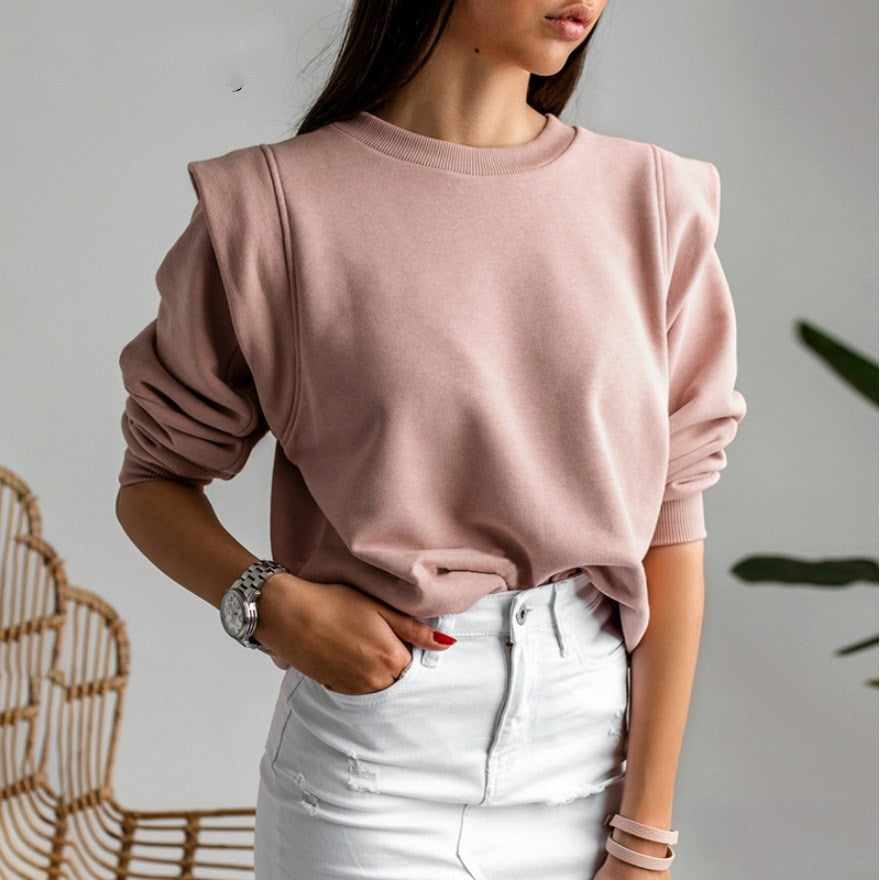 Patchwork casual loose round neck pullover sweater