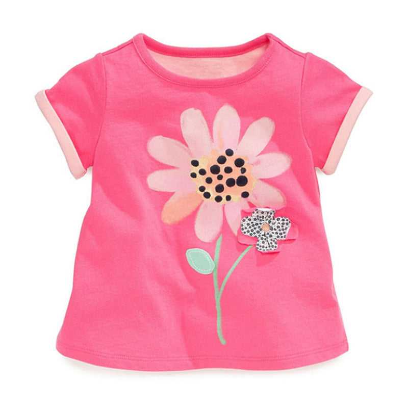 Children's Simple T-shirt Girls Short-sleeved Baby