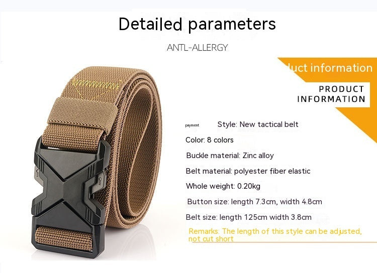 Fashion Commuter Casual Men's Belt Woven Elastic Minimalist Alloy Buckle