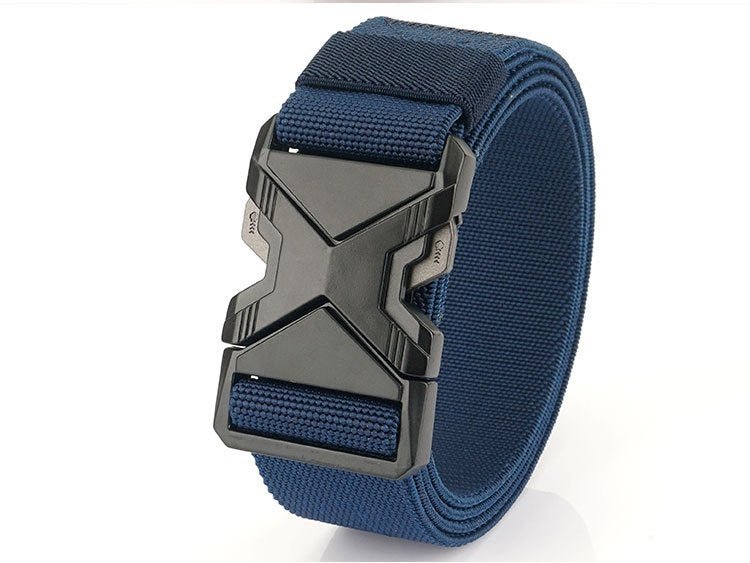 Fashion Commuter Casual Men's Belt Woven Elastic Minimalist Alloy Buckle