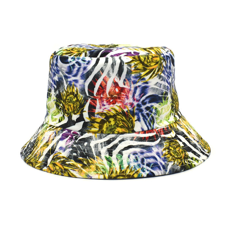 Printed Bucket Hat Women's Outdoor Sunshade Double-sided Hat