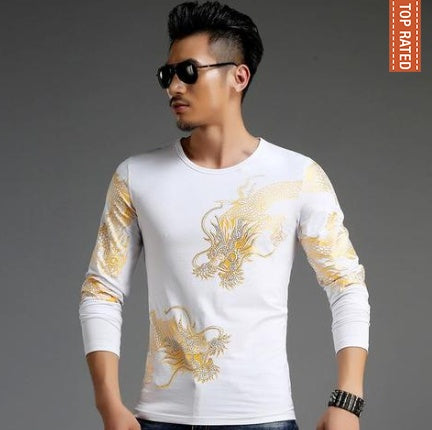 Bronzing 3D Dragon Tee Long Sleeved