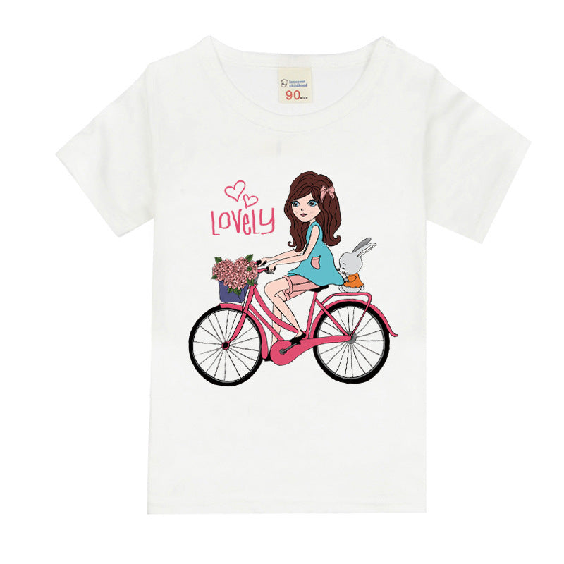 Bicycle Girl's Cotton Children's T-shirt