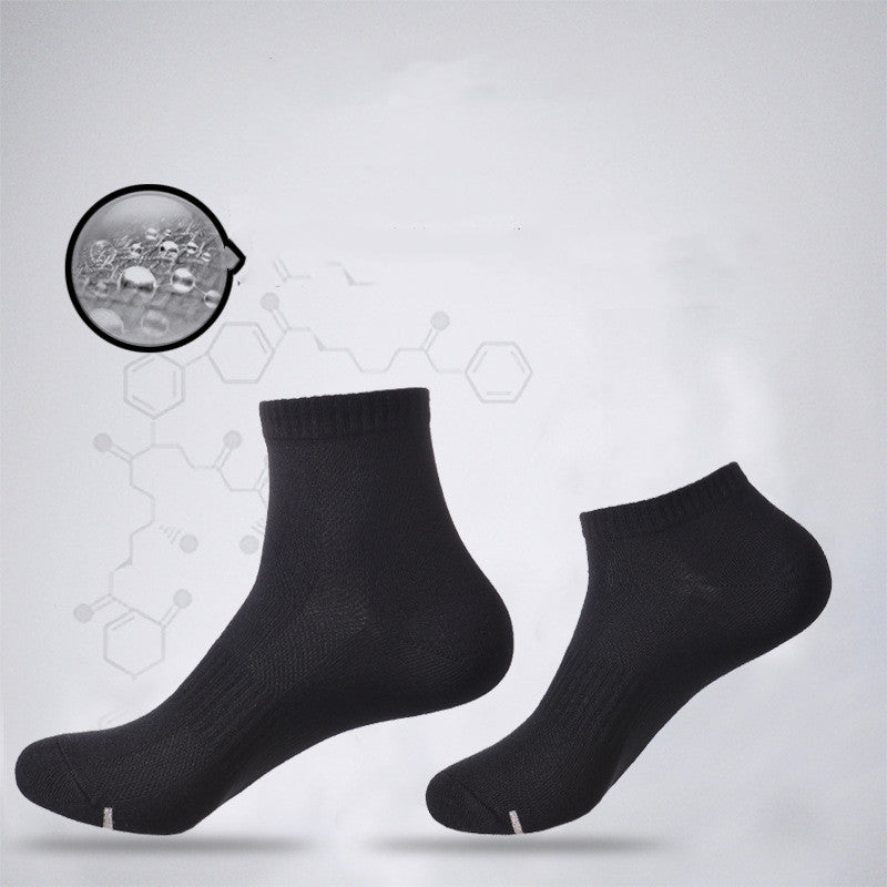 Sweat-absorbent Thick Black Antibacterial Men's Combed Cotton Socks