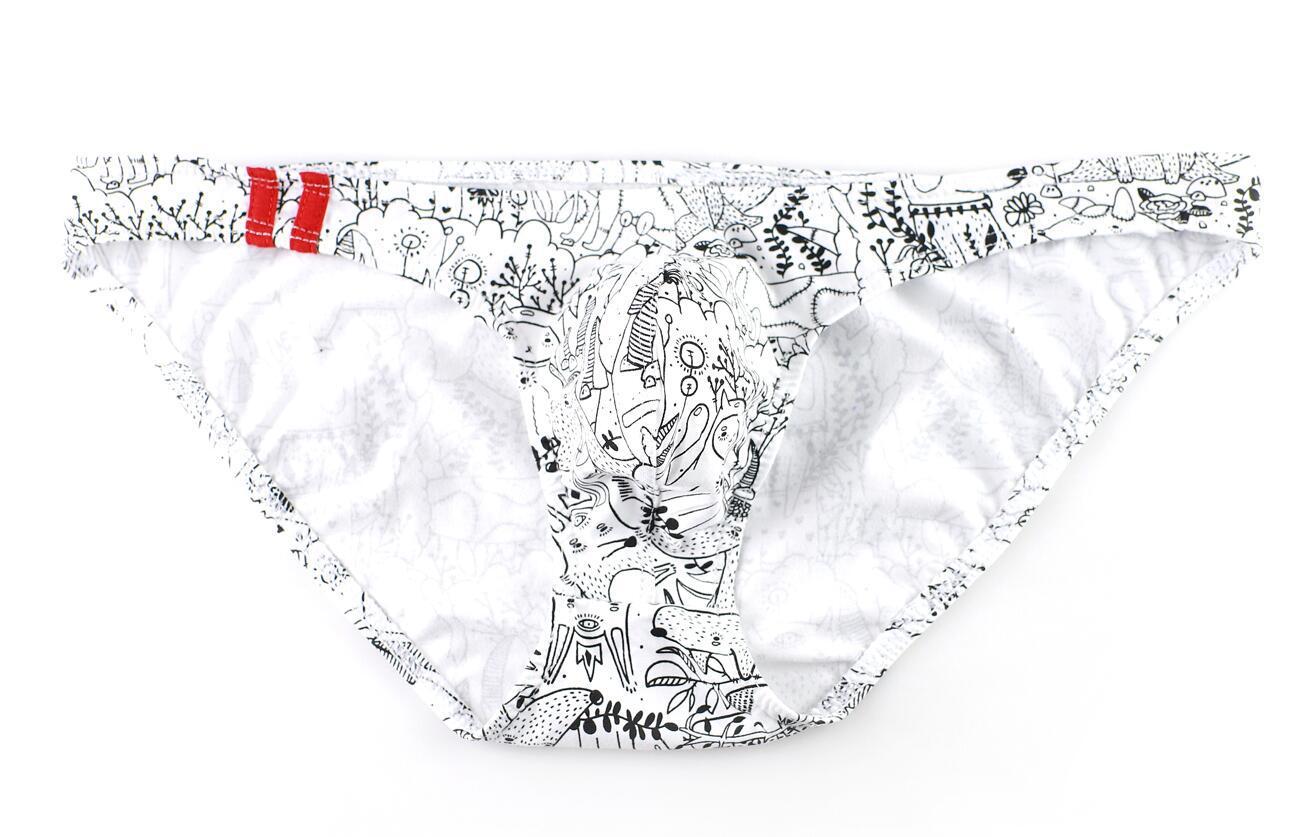 Waist Print Pattern Low Waist U Panties Briefs