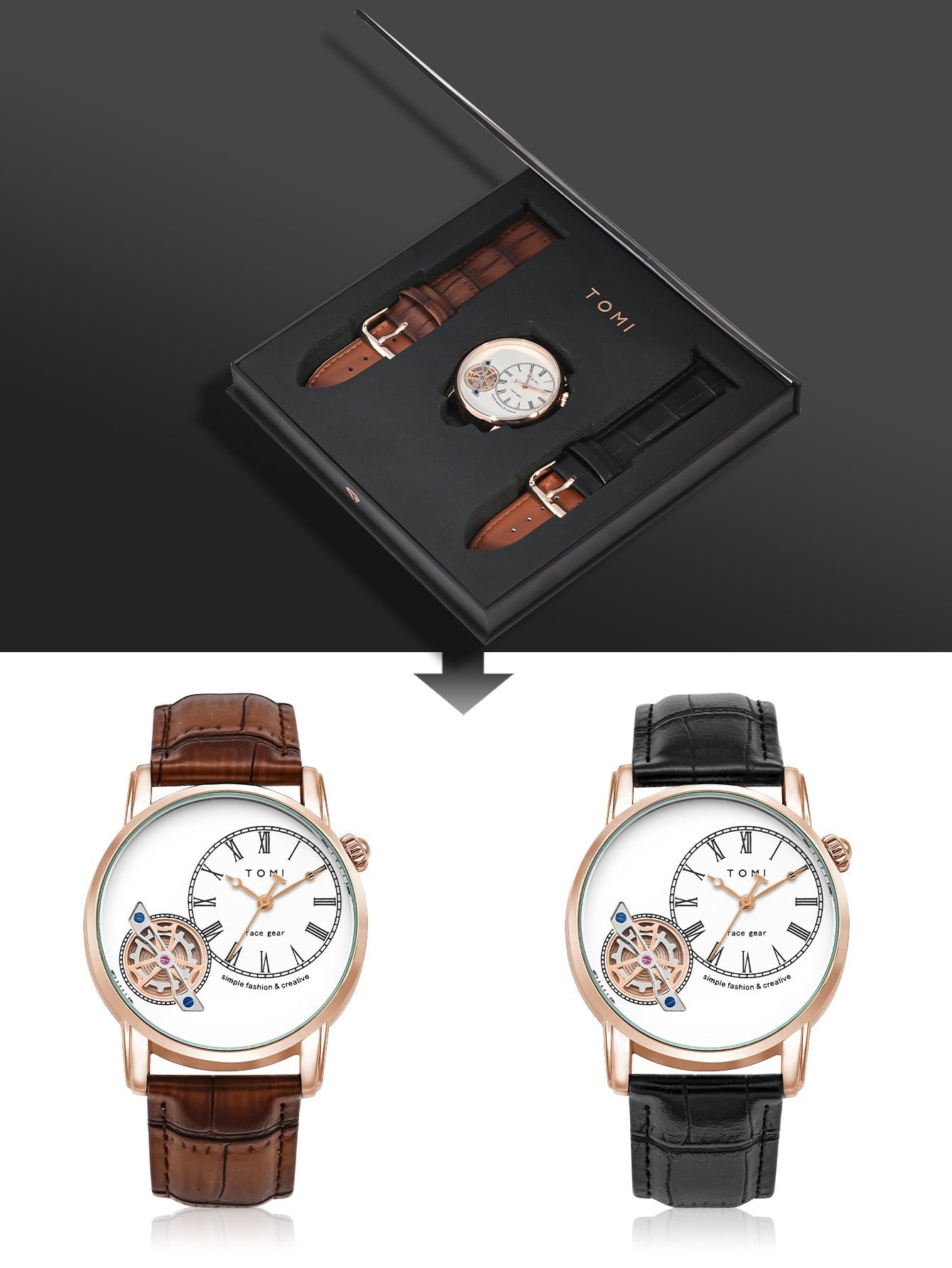 Quartz European Style Hollow-out Gift Box Waterproof Watch