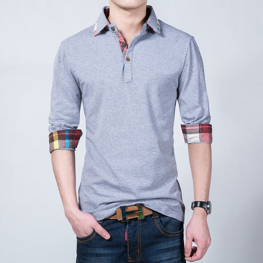 Spring And Autumn Cotton Long-sleeved T-shirt Men