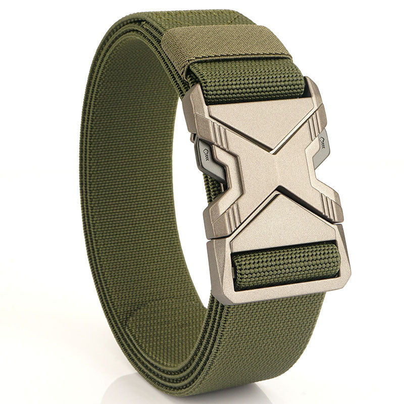 Fashion Commuter Casual Men's Belt Woven Elastic Minimalist Alloy Buckle