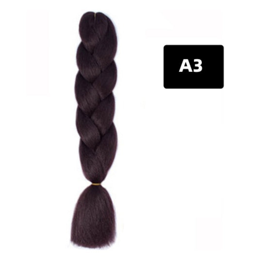 Color Big Braid African Chemical Fiber High Temperature Silk Wig Gradient