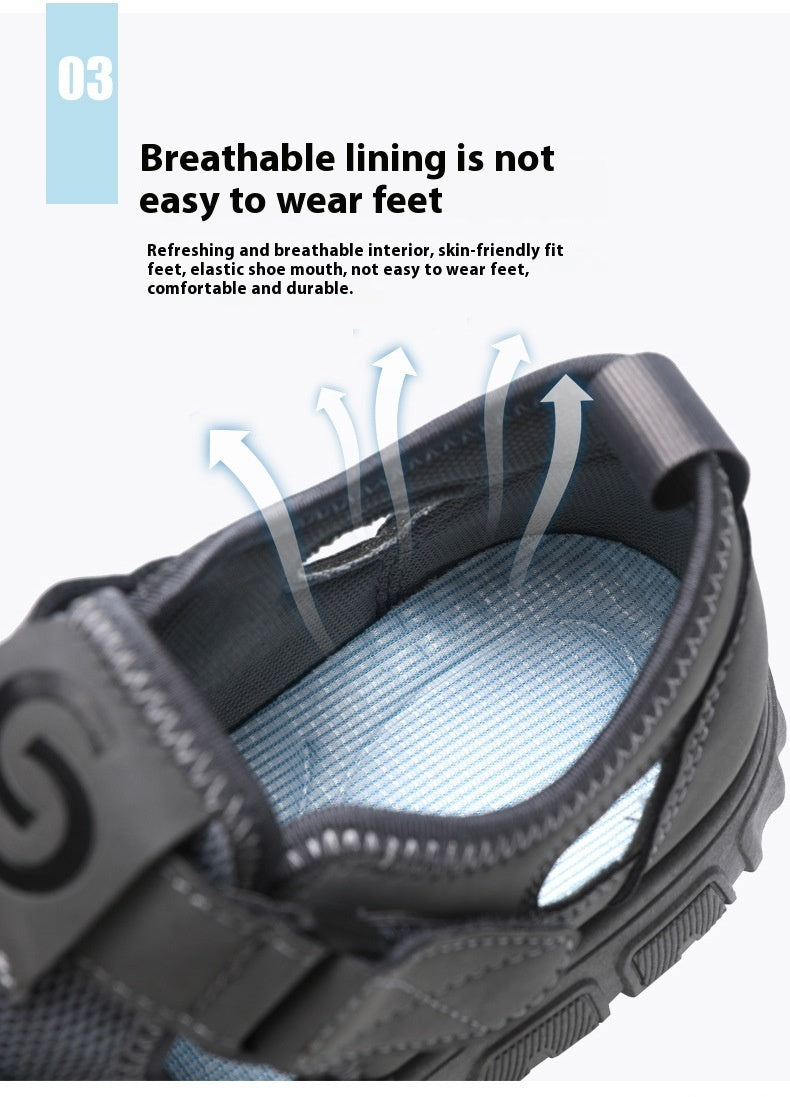 Men's Non-slip Wear-resistant Mesh Surface Hollowed Wading Sandals