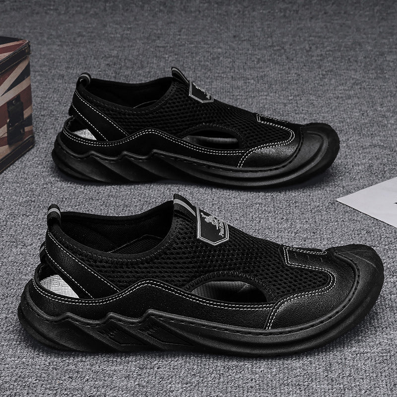 Men's Non-slip Wear-resistant Mesh Surface Hollowed Wading Sandals