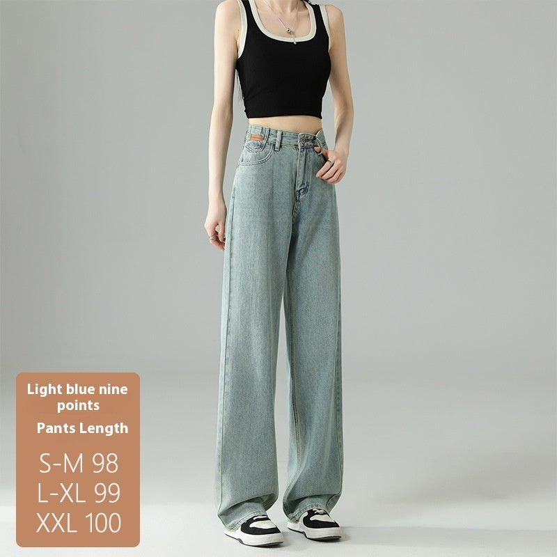 Cropped Trousers Embroidered Wide-leg Jeans