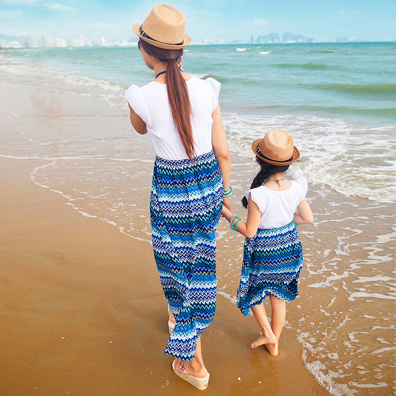 Parent-child beach dress T-shirt