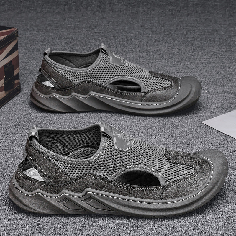 Men's Non-slip Wear-resistant Mesh Surface Hollowed Wading Sandals