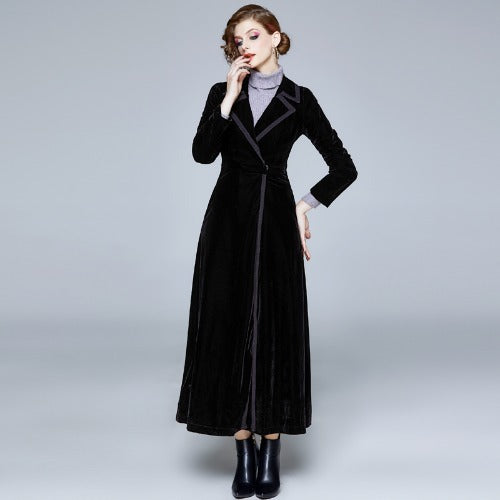 Women's Long Trench Coat From Knee To Ankle Temperament