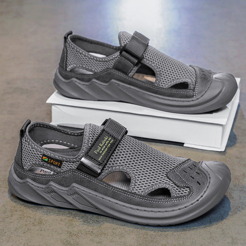 Men's Non-slip Wear-resistant Mesh Surface Hollowed Wading Sandals