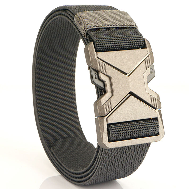 Fashion Commuter Casual Men's Belt Woven Elastic Minimalist Alloy Buckle