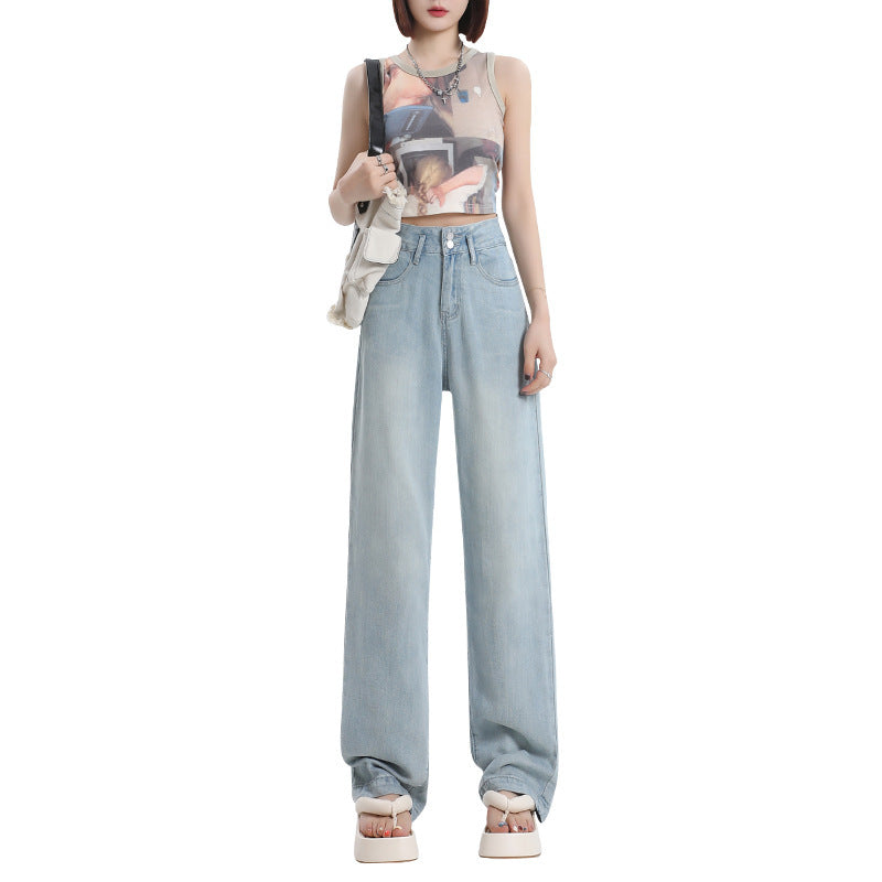 Fashion Tencel Wide-leg Jeans For Women