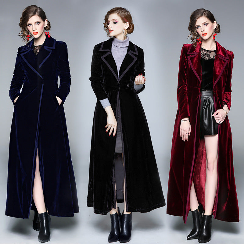 Women's Long Trench Coat From Knee To Ankle Temperament