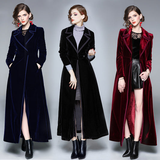 Women's Long Trench Coat From Knee To Ankle Temperament