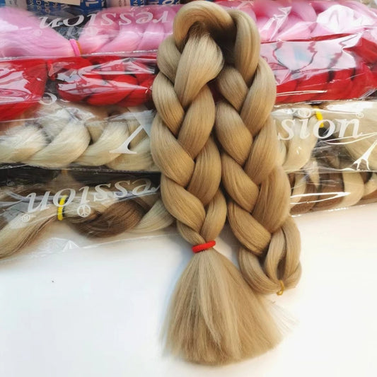 High Temperature Fiber Wig Black And Golden Braids Hair Extension Big Braids