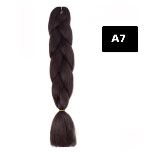 Color Big Braid African Chemical Fiber High Temperature Silk Wig Gradient