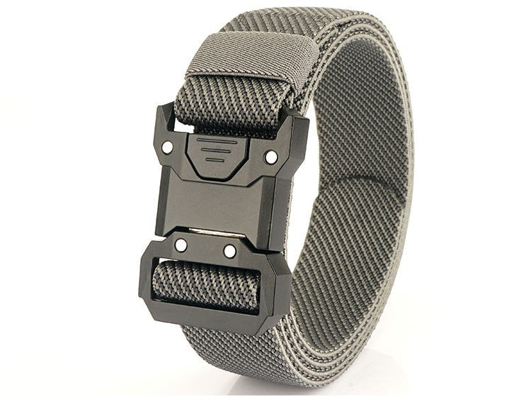 New Quick Release Tactical Release Buckle Braided Elastic Belt Men