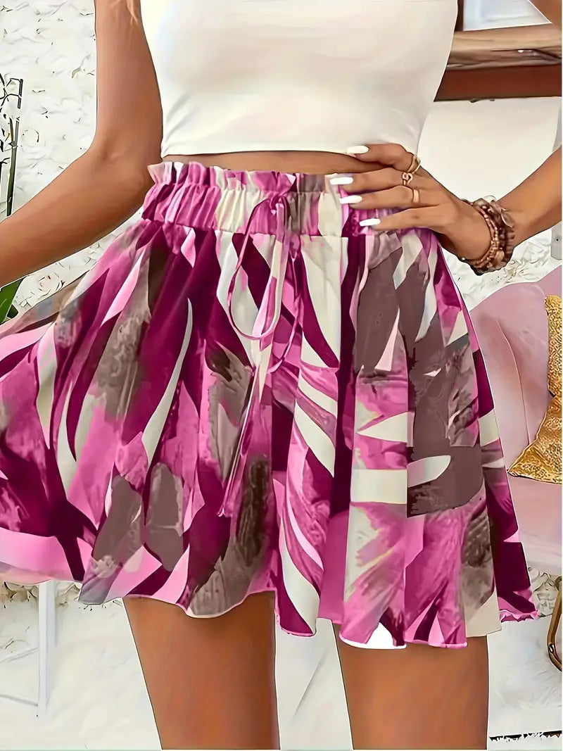 Print Elastic Summer Women's Shorts