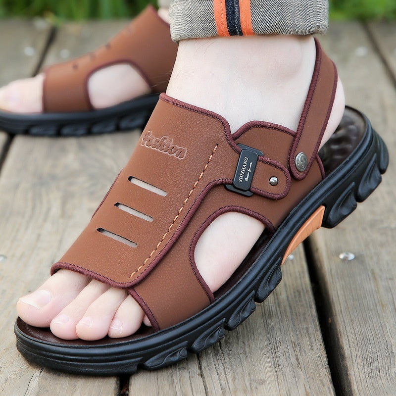 Men's Sandals Summer Slippers Dual-use Non-slip Wear-resistant Soft Bottom Beach Shoes