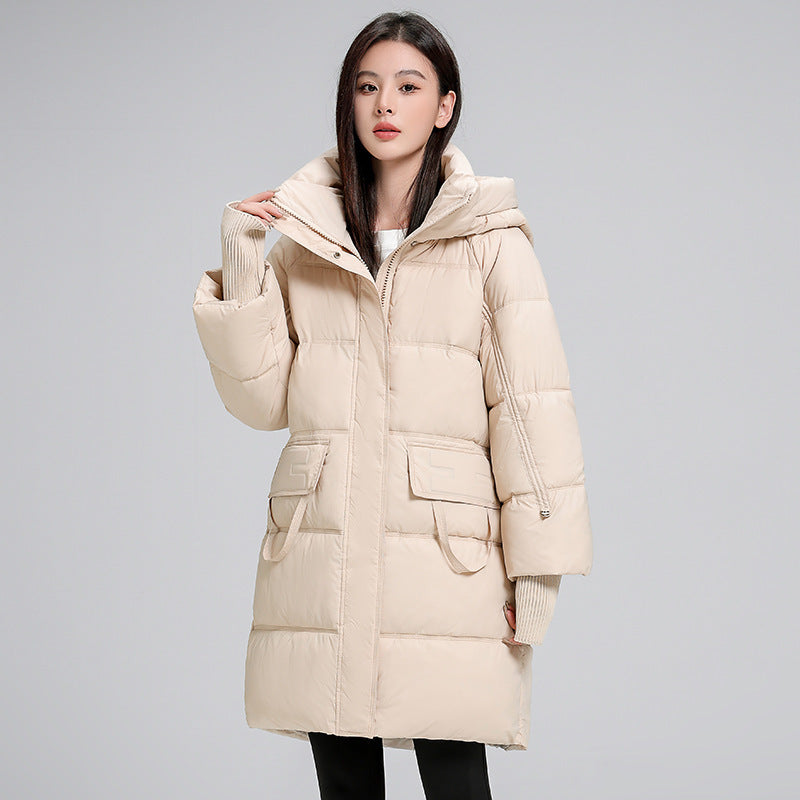 Mid-length Cotton Clothing Slimming Thickened Windproof And Warm